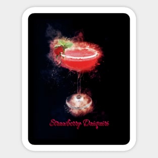 Strawberry Daiquiri Drink Happy Hour Party Sticker